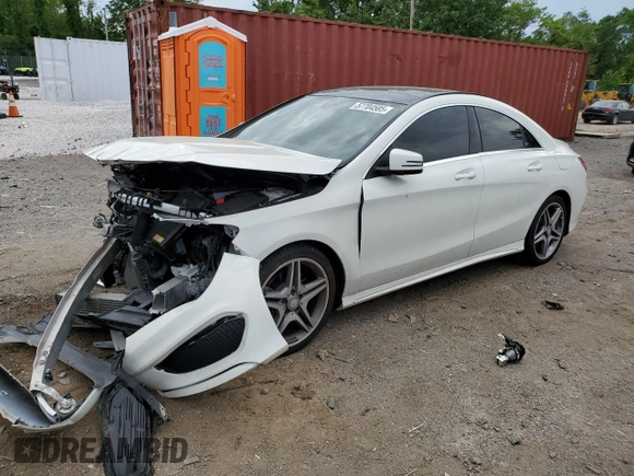 2014 Mercedes-Benz CLA 250 with VIN WDDSJ4GB3EN124980, listed as a Copart auction lot 57704585 with 86,643 mi miles and Salvage title. Bid and sale history available at DreamBid. Image 1.
