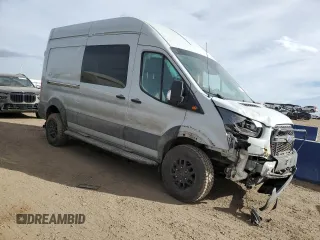 2023 Ford Transit Cargo with VIN 1FTBW2XG9PKB73049, listed as a Copart auction lot 50264605 with 103,021 mi miles and Salvage title. Bid and sale history available at DreamBid. Image 4.