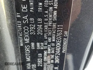 2019 Kia Forte LXS with VIN 3KPF24AD0KE076311, listed as a Copart auction lot 77843104 with 177,242 mi miles and Non Repairable. Bid and sale history available at carsss.com. Image 12.