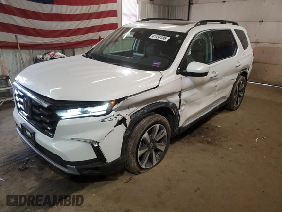 2024 Honda Pilot Elite with VIN 5FNYG1H86RB008231, listed as a Copart auction lot 41497485 with 12,829 mi miles and Salvage Title. Bid and sale history available at carsss.com. Image 1.