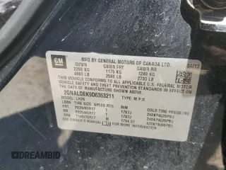 2013 Chevrolet Equinox LT with VIN 2GNALDEK9D6353211, listed as a Copart auction lot 53488764 with 164,890 mi miles and Salvage Title. Bid and sale history available at DreamBid. Image 12.