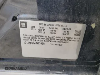 2013 Chevrolet Sonic LS with VIN 1G1JA6SG4D4239041, listed as a Copart auction lot 48250105 with 103,370 mi miles and Salvage title. Bid and sale history available at DreamBid. Image 12.