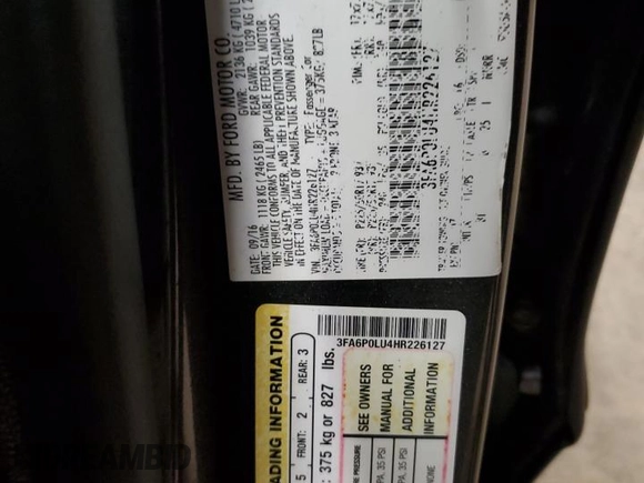 2017 Ford Fusion Hybrid SE z VIN 3FA6P0LU4HR226127, wystawiony jako Copart lot #50496455 z przebiegiem 98 027 mil mil oraz Szkoda całkowita • Salvage title. Historia ofert i sprzedaży dostępna na DreamBid. Obrazek 12.