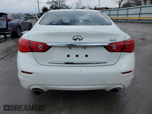 2014 Infiniti Q50 Premium with VIN JN1BV7AP0EM692651, listed as a Copart auction lot 43339505 with 95,729 mi miles and Non repairable. Bid and sale history available at DreamBid. Image 6.