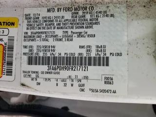 2015 Ford Fusion SE z VIN 3FA6P0H90FR217121, wystawiony jako Copart lot #55628095 z przebiegiem 207 824 mil mil oraz Czysty tytuł • Clean title. Historia ofert i sprzedaży dostępna na DreamBid. Obrazek 12.