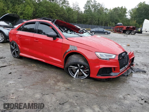 2019 Audi RS 3 with VIN WUABWGFF4KA904106, listed as a Copart auction lot 72851844 with Not provided miles and Salvage title. Bid and sale history available at DreamBid. Image 4.