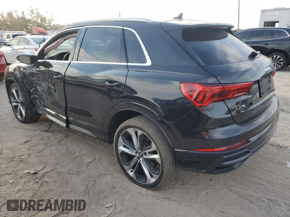 2020 Audi Q3 S line Prestige with VIN WA1FECF30L1106522, listed as a Copart auction lot 81418994 with 75,596 mi miles and Salvage Title. Bid and sale history available at carsss.com. Image 2.