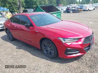 2023 Acura TLX w/A-Spec Package with VIN 19UUB6F54PA003068, listed as a IAAI auction lot 42512540 with 27,354 mi miles and . Bid and sale history available at DreamBid. Image 1.