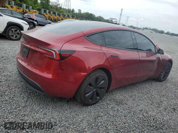 2025 Tesla Model 3 Long Range with VIN 5YJ3E1EA7SF938944, listed as a Copart auction lot 51677045 with 3,658 mi miles and Salvage title. Bid and sale history available at DreamBid. Image 3.