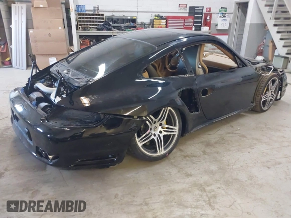 2007 Porsche 911 Turbo with VIN WP0AD29927S784945, listed as a IAAI auction lot 41653014 with 52,319 mi miles. Bid and sale history available at carsss.com. Image 4.