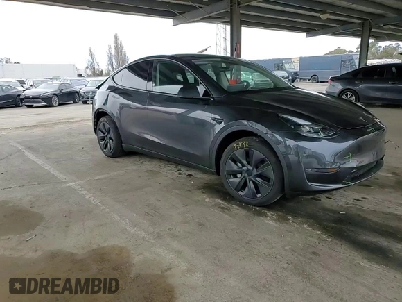 2025 Tesla Model Y Long Range with VIN 7SAYGDED2SF234388, listed as a Copart auction lot 47250965 with 3,702 mi miles and Salvage Title. Bid and sale history available at DreamBid. Image 10.