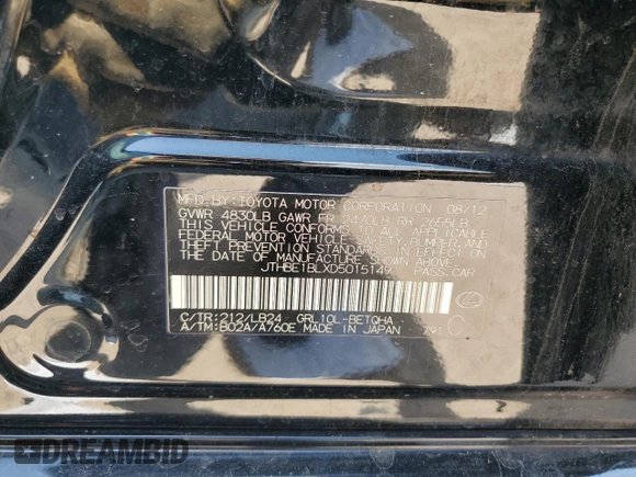 2013 Lexus GS 350 with VIN JTHBE1BLXD5015149, listed as a Copart auction lot 66313714 with 167,753 mi miles and Salvage Title. Bid and sale history available at carsss.com. Image 12.