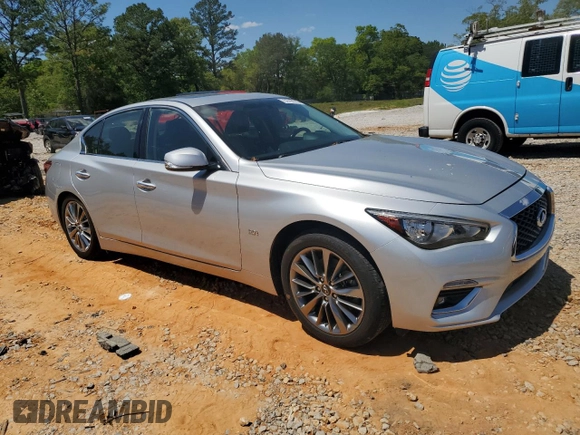 2020 Infiniti Q50 Luxe with VIN JN1EV7AP2LM206478, listed as a Copart auction lot 52790755 with 93,569 mi miles and Salvage title. Bid and sale history available at DreamBid. Image 4.