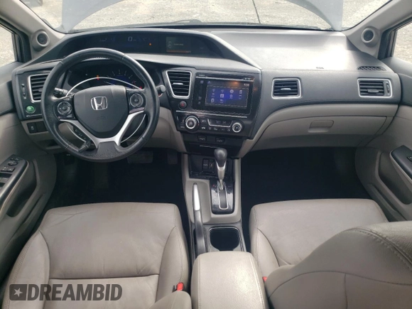 2014 Honda Civic EX-L with VIN 19XFB2F90EE079318, listed as a Copart auction lot 53682475 with 104,476 mi miles and Salvage Title. Bid and sale history available at DreamBid. Image 8.