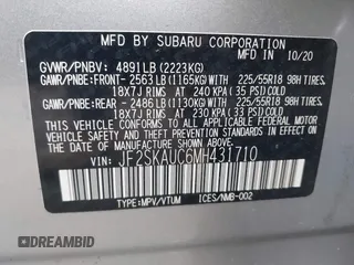 2021 Subaru Forester Limited с VIN JF2SKAUC6MH431710, выставлен на аукционе IAAI как лот 42354040 с пробегом 13 569 миль миль и . История ставок и продаж доступна на DreamBid. Изображение 9.