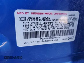 2012 Mitsubishi Lancer ES with VIN JA32U2FU0CU007724, listed as a Copart auction lot 71299034 with 151,978 mi miles and Salvage Title. Bid and sale history available at carsss.com. Image 12.