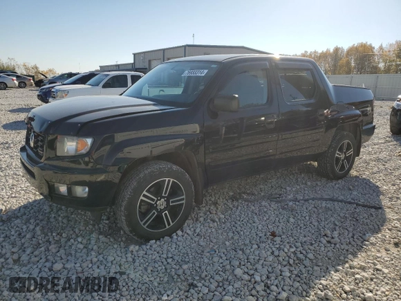 2013 Honda Ridgeline Sport with VIN 5FPYK1F72DB012415, listed as a Copart auction lot 76933314 with 97,727 mi miles and Clean Title. Bid and sale history available at carsss.com. Image 1.