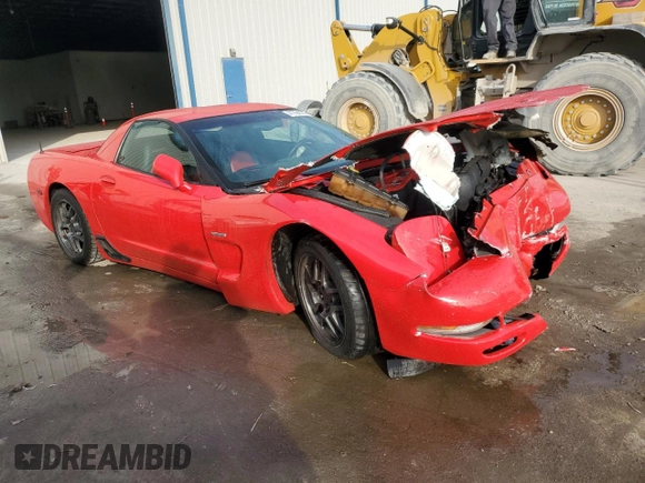 2001 Chevrolet Corvette Z06 with VIN 1G1YY12S715121234, listed as a Copart auction lot 41794705 with 56,836 mi miles and Salvage Title. Bid and sale history available at carsss.com. Image 4.
