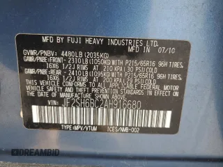 2010 Subaru Forester X with VIN JF2SH6BC2AH916680, listed as a Copart auction lot 62546615 with 92,632 mi miles and Clean title. Bid and sale history available at DreamBid. Image 13.