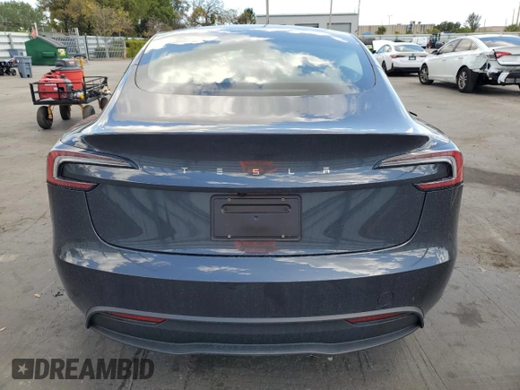 2025 Tesla Model 3 Long Range with VIN 5YJ3E1EA1SF938356, listed as a Copart auction lot 50609695 with 807 mi miles and Salvage Title. Bid and sale history available at DreamBid. Image 6.