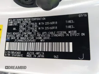 2016 Lexus NX 200t with VIN JTJYARBZ2G2045680, listed as a IAAI auction lot 42500615 with 83,439 mi miles and . Bid and sale history available at DreamBid. Image 9.