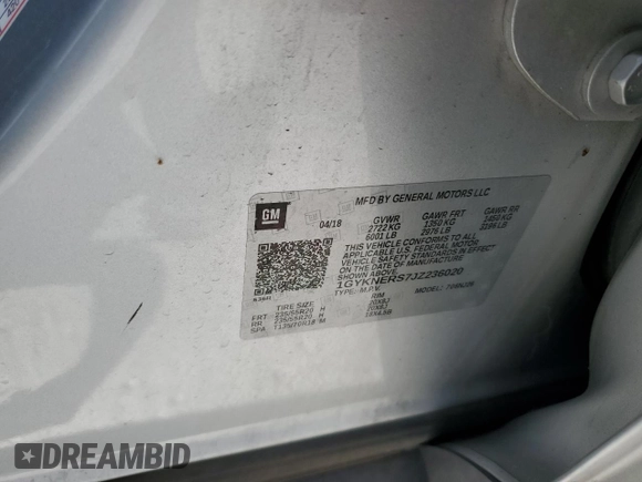 2018 Cadillac XT5 Premium Luxury FWD with VIN 1GYKNERS7JZ236020, listed as a Copart auction lot 61136885 with 96,868 mi miles and Salvage title. Bid and sale history available at DreamBid. Image 13.