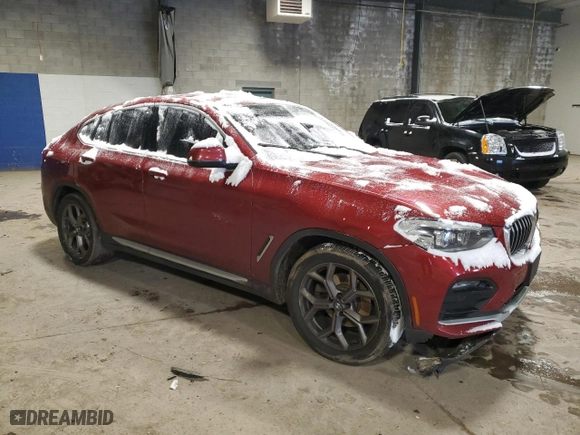 2020 BMW X4 xDrive30i with VIN 5UX2V1C06L9D65361, listed as a Copart auction lot 87350454 with 0 mi miles and Salvage Title. Bid and sale history available at carsss.com. Image 4.