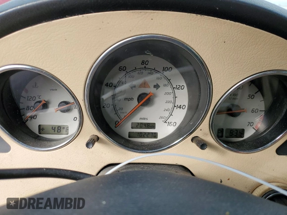 2001 Mercedes-Benz SLK 230 Kompressor with VIN WDBKK49F01F223928, listed as a Copart auction lot 87061404 with 102,270 mi miles and Salvage title. Bid and sale history available at DreamBid. Image 9.