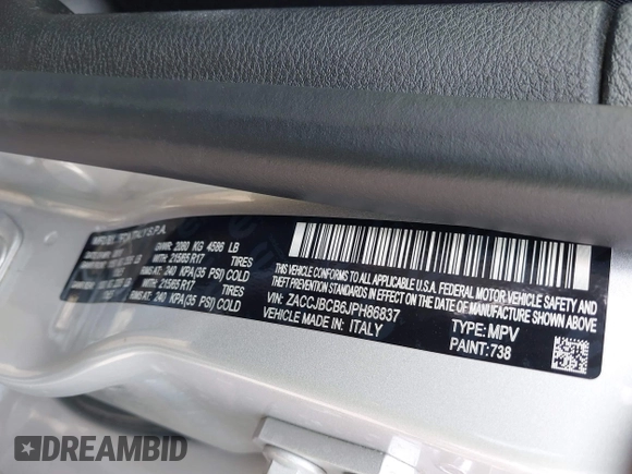 2018 Jeep Renegade Trailhawk z VIN ZACCJBCB6JPH86837, wystawiony jako IAAI lot #42394914 z przebiegiem 17 367 mil mil oraz . Historia ofert i sprzedaży dostępna na DreamBid. Obrazek 9.