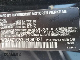2018 BMW 4 Series 430i with VIN WBA4Z1C53JEC60921, listed as a Copart auction lot 50868155 with 76,229 mi miles and Salvage title. Bid and sale history available at DreamBid. Image 15.