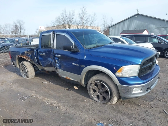 2010 Dodge Ram 1500 Laramie with VIN 1D7RV1GTXAS150532, listed as a IAAI auction lot 42010395 with 142,776 mi miles. Bid and sale history available at carsss.com. Image 1.