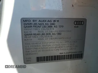 2017 Audi Q5 Premium Plus z VIN WA1L2AFP3HA001998, wystawiony jako Copart lot #60492025 z przebiegiem 58 996 mil mil oraz Szkoda całkowita • Salvage title. Historia ofert i sprzedaży dostępna na DreamBid. Obrazek 12.