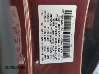 2017 Honda Accord LX with VIN 1HGCR2F30HA232458, listed as a Copart auction lot 50519515 with 126,589 mi miles and Salvage Title. Bid and sale history available at carsss.com. Image 12.