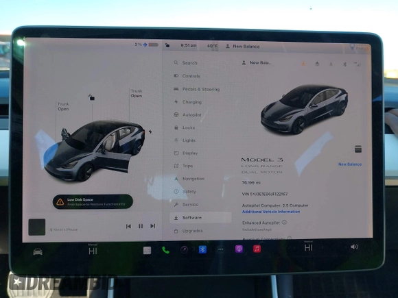 2018 Tesla Model 3 Long Range Battery with VIN 5YJ3E1EB6JF122167, listed as a IAAI auction lot 41761710 with 76,199 mi miles and . Bid and sale history available at DreamBid. Image 18.