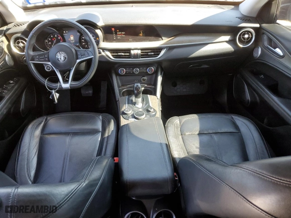 2018 Alfa Romeo Stelvio Ti with VIN ZASFAKBN5J7B64193, listed as a Copart auction lot 43577235 with 98,331 mi miles and Clean Title. Bid and sale history available at carsss.com. Image 8.