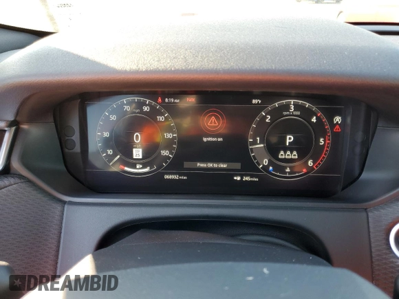 2019 Land Rover Range Rover Velar S with VIN SALYB2EN2KA779176, listed as a Copart auction lot 74623704 with 68,932 mi miles and Salvage Title. Bid and sale history available at carsss.com. Image 9.