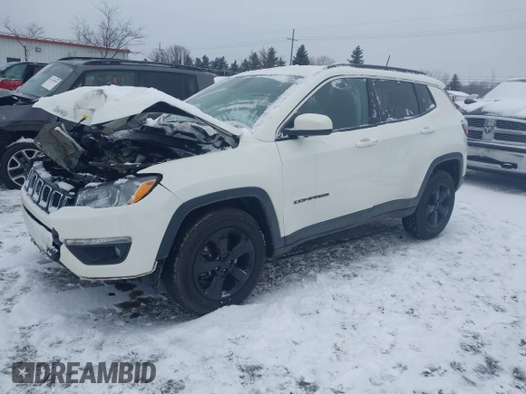 2019 Jeep Compass Latitude with VIN 3C4NJDBBXKT647665, listed as a IAAI auction lot 41327220 with 41,957 mi miles and . Bid and sale history available at carsss.com. Image 2.