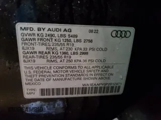 2023 Audi Q5 S line Premium Plus z VIN WA1EAAFY0P2012471, wystawiony jako Copart lot #46834795 z przebiegiem 37 811 mil mil oraz Nie do naprawy. Historia ofert i sprzedaży dostępna na DreamBid. Obrazek 13.