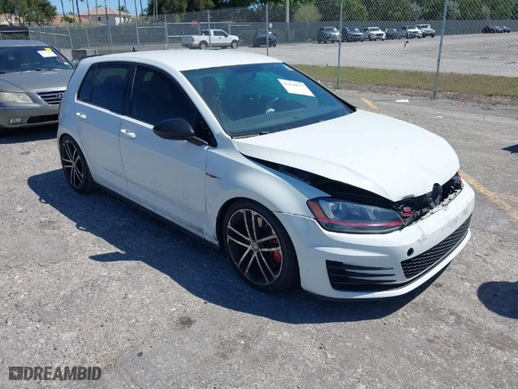 2017 Volkswagen Golf GTI S with VIN 3VW447AU2HM020448, listed as a IAAI auction lot 41830077 with 52,528 mi miles. Bid and sale history available at carsss.com. Image 1.