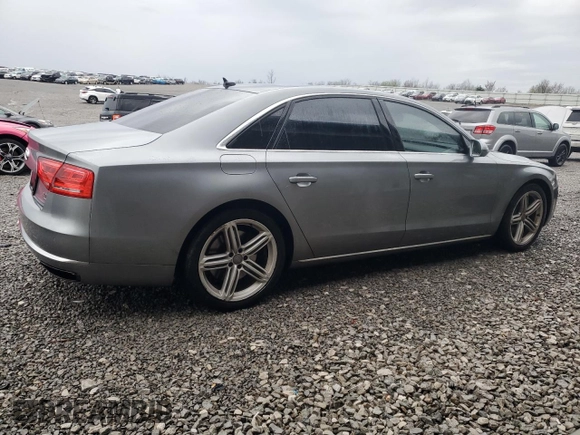 2013 Audi A8 L 4.0L with VIN WAUR2AFDXDN021378, listed as a Copart auction lot 50455095 with 110,722 mi miles and Salvage Title. Bid and sale history available at carsss.com. Image 3.