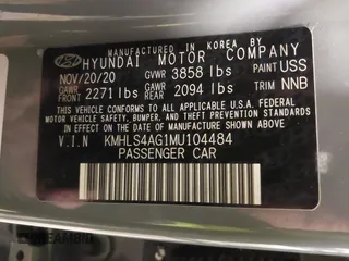 2021 Hyundai Elantra SEL with VIN KMHLS4AG1MU104484, listed as a IAAI auction lot 41350845 with 33,459 mi miles. Bid and sale history available at carsss.com. Image 9.