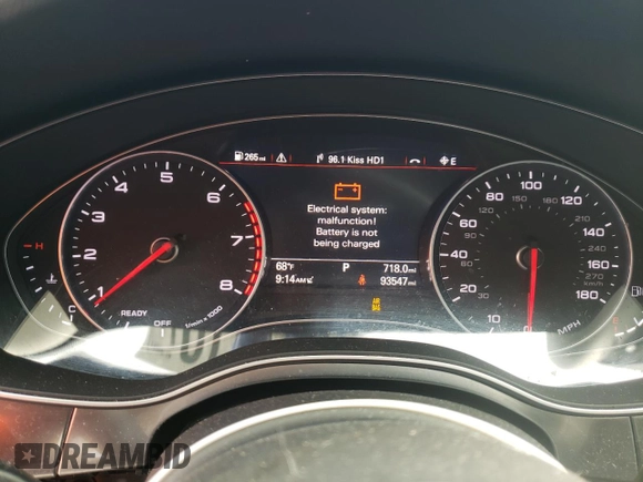 2017 Audi A7 Premium Plus with VIN WAUW2AFC7HN076600, listed as a Copart auction lot 60037813 with 93,547 mi miles. Bid and sale history available at carsss.com. Image 9.