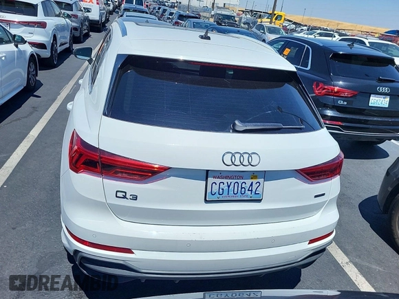 2023 Audi Q3 S line Premium with VIN WA1DECF37P1081194, listed as a IAAI auction lot 42796405 with 58,808 mi miles and . Bid and sale history available at DreamBid. Image 14.