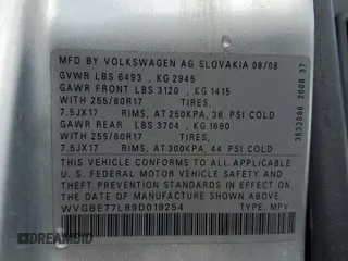 2009 Volkswagen Touareg VR6 с VIN WVGBE77L89D019254, выставлен на аукционе Copart как лот 48583485 с пробегом 101 487 миль миль и Чистый • Clean title. История ставок и продаж доступна на DreamBid. Изображение 13.