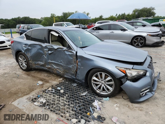 2015 Infiniti Q50 Sport with VIN JN1BV7AP7FM330754, listed as a Copart auction lot 63930365 with 145,952 mi miles and Non repairable. Bid and sale history available at DreamBid. Image 4.
