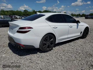 2023 Genesis G70 2.0T with VIN KMTG34TA2PU121330, listed as a Copart auction lot 55718144 with 19,599 mi miles and Salvage Title. Bid and sale history available at carsss.com. Image 3.