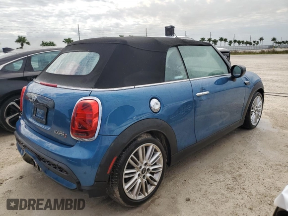 2022 MINI Convertible Cooper S z VIN WMW43DL03N3N64966, wystawiony jako Copart lot #74749364 z przebiegiem Nie podano mil oraz Nie do naprawy • Non repairable. Historia ofert i sprzedaży dostępna na DreamBid. Obrazek 3.