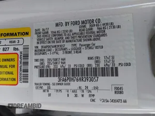 2017 Ford Fusion SE с VIN 3FA6P0H76HR393057, выставлен на аукционе IAAI как лот 42435606 с пробегом 81 798 миль миль и . История ставок и продаж доступна на DreamBid. Изображение 9.