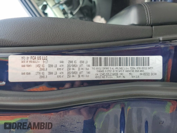 2018 Dodge Durango GT z VIN 1C4RDJDG5JC160528, wystawiony jako Copart lot #55510855 z przebiegiem 104 517 mil mil oraz Szkoda całkowita • Salvage title. Historia ofert i sprzedaży dostępna na DreamBid. Obrazek 13.