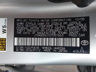2005 Toyota Prius with VIN JTDKB20U157057663, listed as a IAAI auction lot 42075485 with 248,814 mi miles. Bid and sale history available at carsss.com. Image 9.